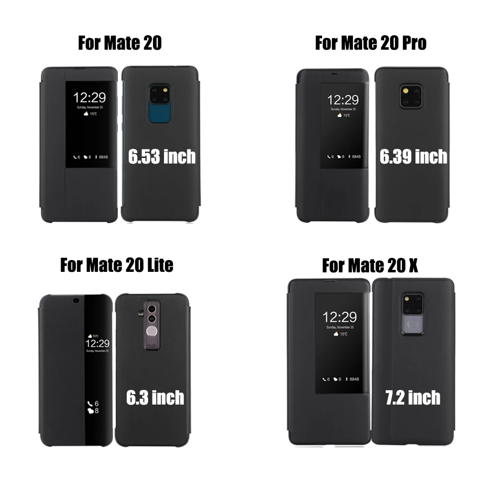 Flip Cover Leather Phone Case For Huawei Mate 20 Lite Pro X 20Pro 20lite 20X Mate20Pro Mate20X Mate20lite Mate20 Case Smart View waterproof case for huawei