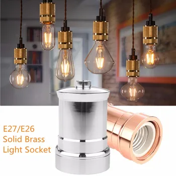 

Lamp Base E27 E26 Aluminium Retro Vintage Industrial Edison Screw Light Socket Lamp Holder Light Socket Silver/Rose gold