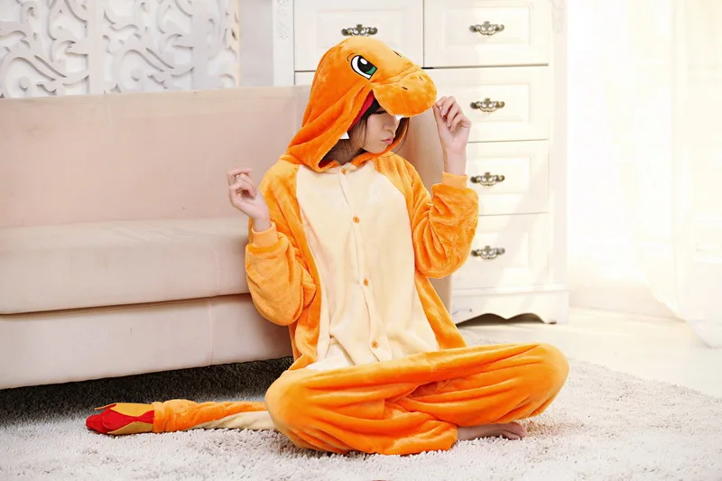 Cosplay&Ware [1]Pajamas Charmander Janpen Anime Unisex Adult Animal Onesies Cosplay Costume Halloween Women And Men -Cosplay&Ware anime Shop