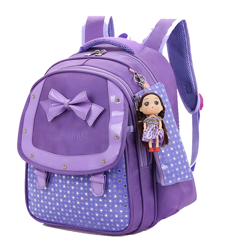 2018 New School Bags Bow Backpack for Girls Diamond Children Orthopedic Backpacks Durable
