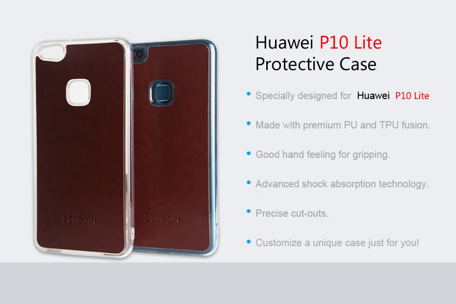 Original ZEASAIN Luxury Soft PU Leather Clear TPU Cover Case for Huawei P10 Lite Nova Lite P10lite Fashion Shockproof Coque  (12)