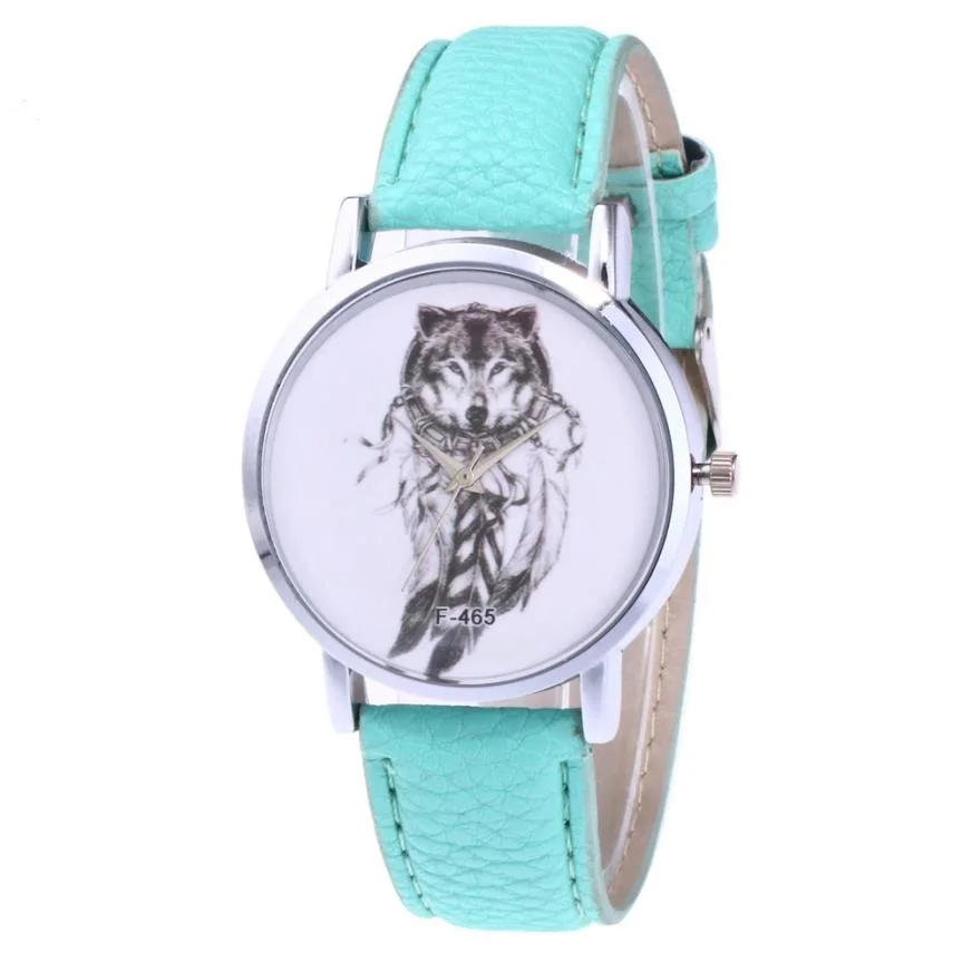 Мужские часы Wolf унисекс кварцевые кожаные аналоговые наручные простые часы круглый чехол Красочные часы Erkek Kol Saati