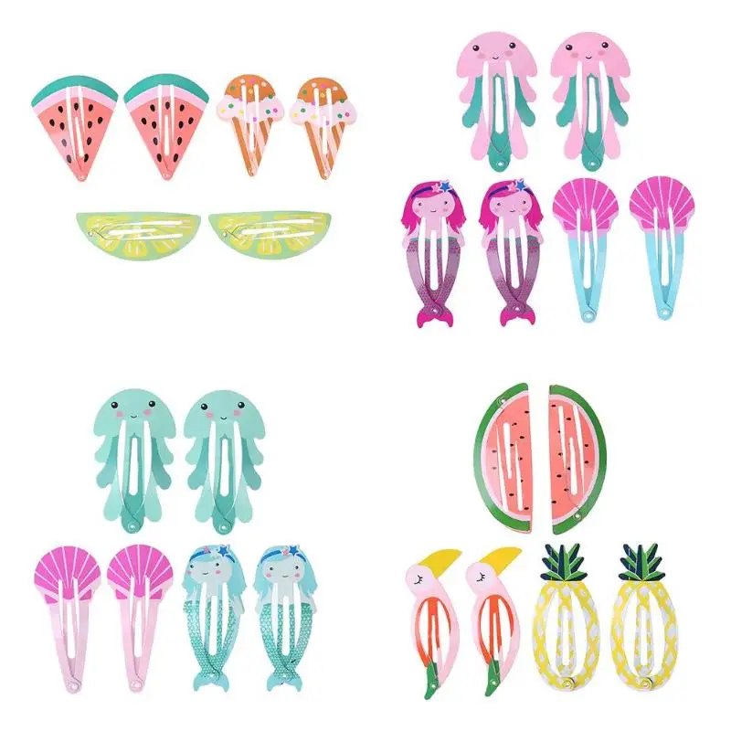 

6pcs/Set Kids Girls Party Gifts Cartoon Cute Hair Clip Hairpin Styling Tool Cartoon Animal Hair Clips Cute Plastic Kids Pin Clip