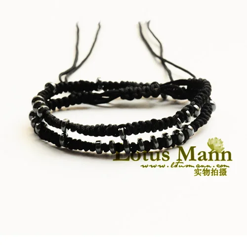 

Lotus mann double-circle hematite knitted bracelet