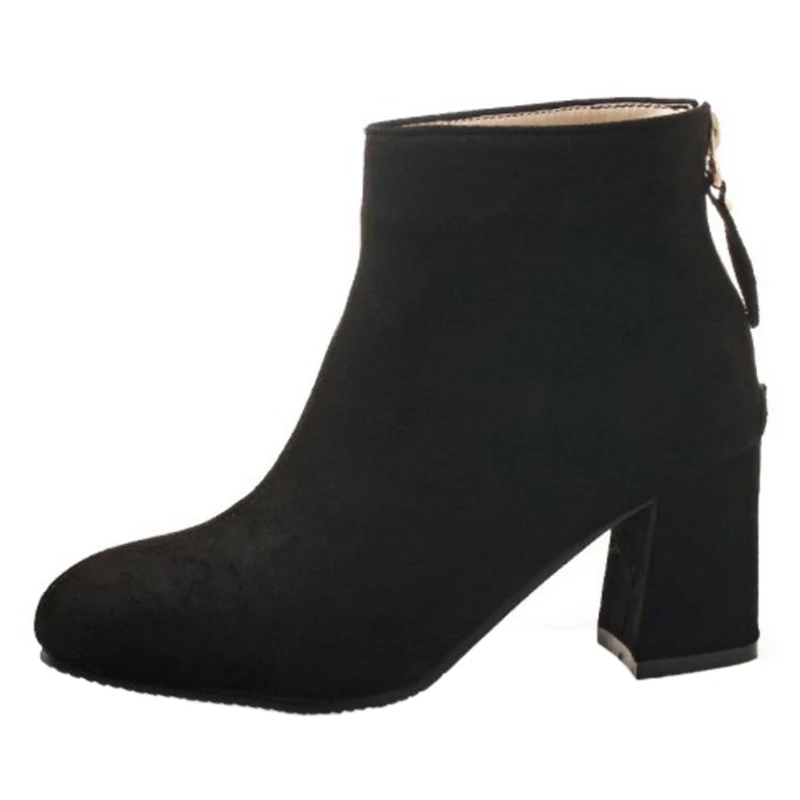Formal Botas Negro Grueso De Otoño Sjjh A1023 Zapatos Costura Martin Redonda Gran wine Corto Tan Mujeres light Punta Red Nubuck Con Moda Tamaño Zip HZqEwO0x