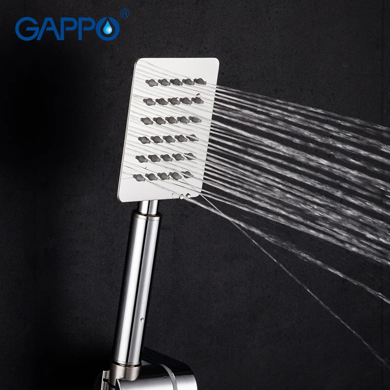 GAPPO Bath Shower Sprayer Hand Hold Stainless Steel Shower Head SPA Pressurize Rainfall Bathroom Water Flow Shower Head