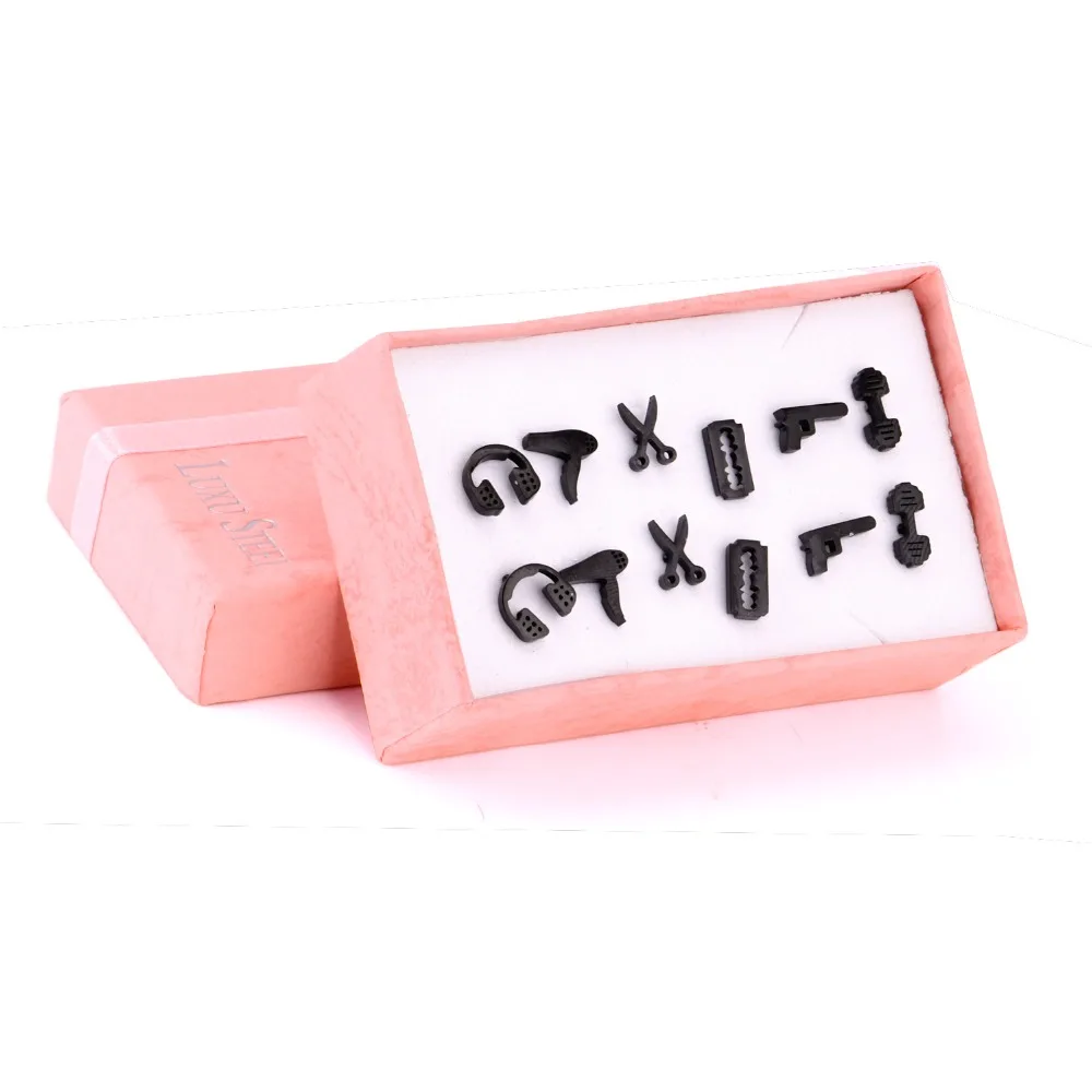 LUXUKISSKIDS 6 пар/кор. мужские и детские серьги гвоздики из нержавеющей стали для