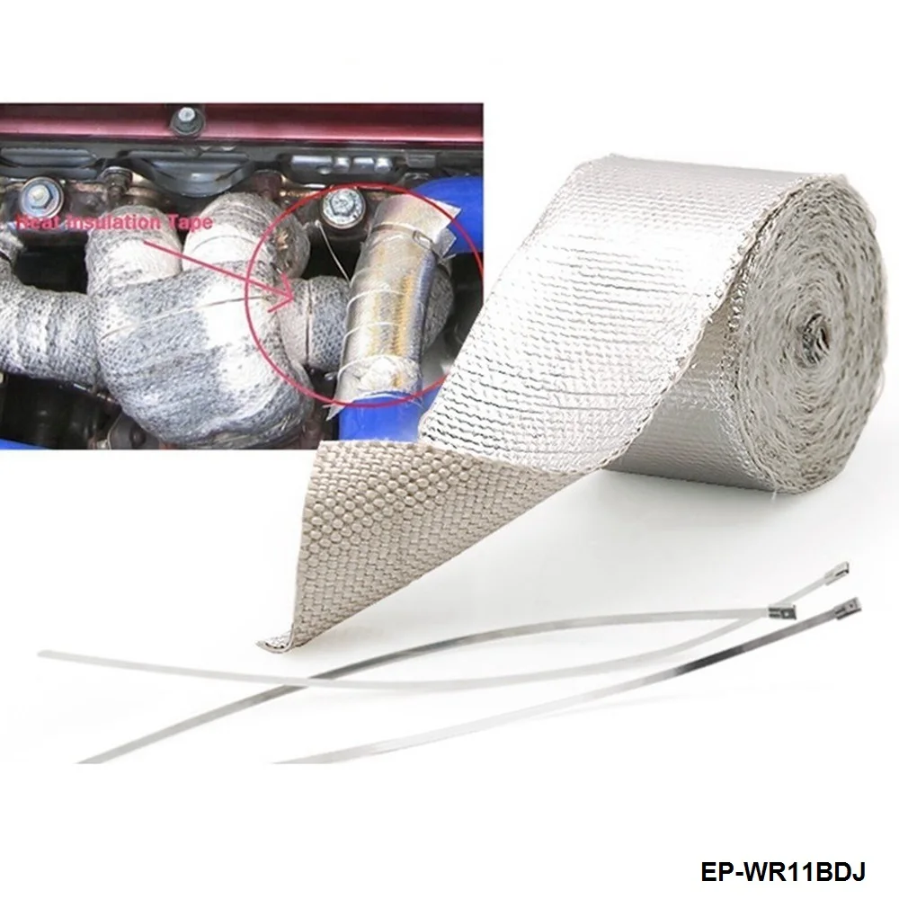 Exhaust Header Turbo Manfold Pipe Aluminum Heat Shield Wrap Tape (With Adhesive Backed Or Not) EP-WR11BDJ