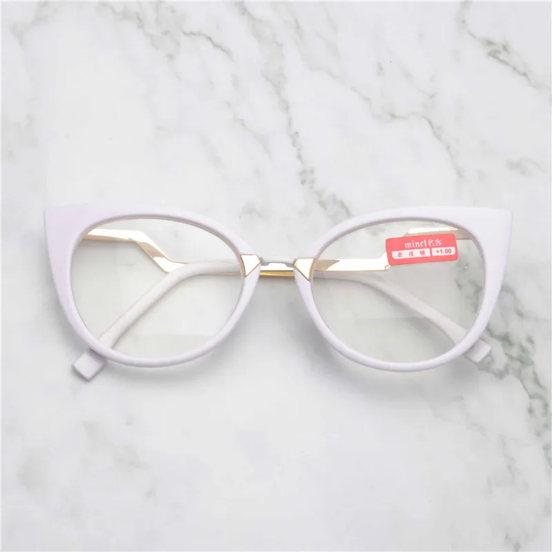 Mincl/антикварные кошачьи очки Оптические очки оправа старый компьютер очки для чтения LXL - Цвет оправы: white