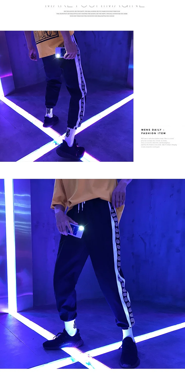 KUANGNAN полосатые узкие брюки мужская одежда хип-хоп Джоггеры мужские брюки Японская уличная одежда мужские брюки повседневные XXL спортивные штаны