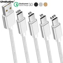 Cable cargador rápido QC 3,0 USB tipo C para Meizu 16X X8 Pro 7 6S 6 5 MX6 datos de carga de sincronización para Xiaomi mi 9 8 6X mi A1 5X mi x 3 2S(China)
