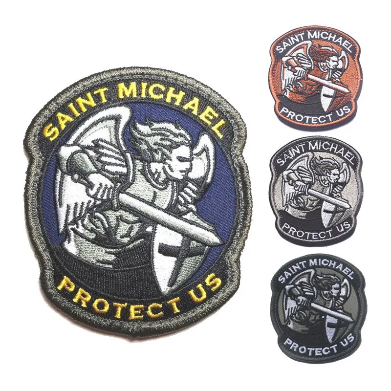 Team souvenirs Embroidery Patch Saint Michael Protect Us Morale Patch Saint Michael Tactical Combat Guardian Angel St.Michael