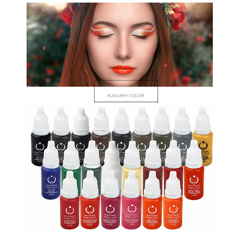 23Pcs Biotouch Ink Permanent Makeup Pigment 15Ml Cosmetic 23 Color Tattoo Ink Set Paint For Microblading Eyebrow Lip Body Makeup6