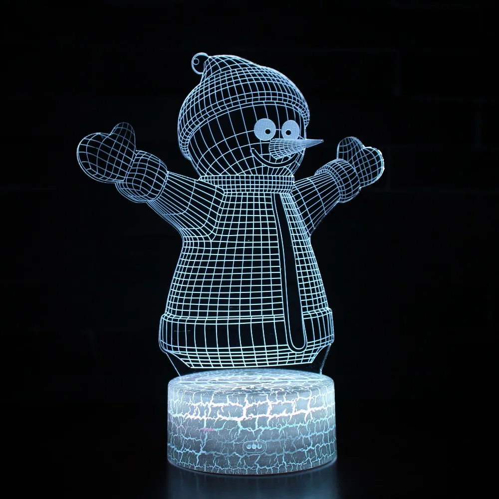

Xmas Series Christmas Decorations Home Party 3D Lamp 7 Colors Change LED Night Light Luminaria Snowman Christmas&New Year Gifts