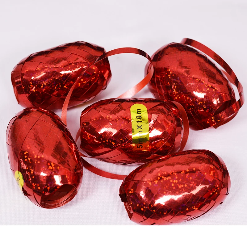 6 шт 10 М лента-лазер для воздушных шаров Аксессуары воздушные шары для украшения вечеринок Свадебные принадлежности сувениры веревка День Рождения Розовое Золото Вечерние