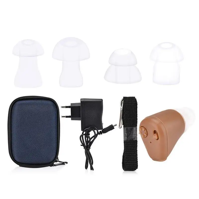 Adjustable Hearing Aid Rechargeable Invisible Mini Hearing Aids Sound Amplifier Hear Clear for Elderly Deaf Sound Enhancement
