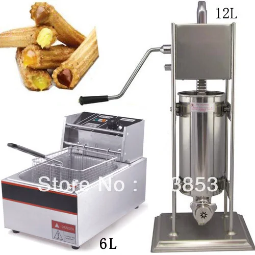 

High quality 2 in 1 12L Spanish Churro Machine + 6L Electric Deep Fryer