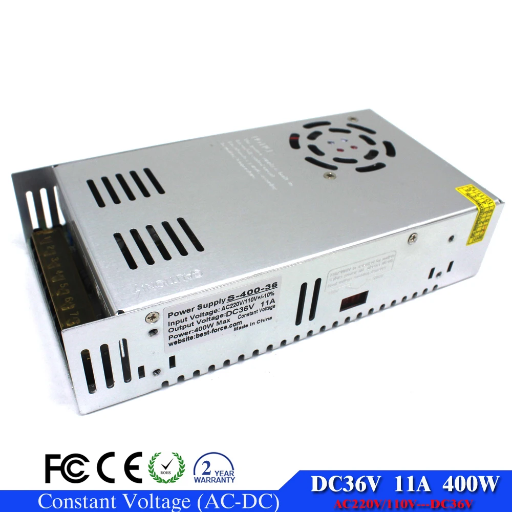 400W Trafo Netzteil Treiber Driver Adapter AC 110V-220V auf DC 36V 11A LED Strip