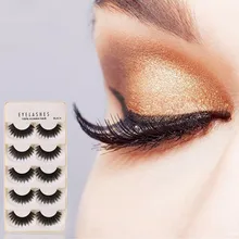 New Hot Sale 5 Pairs Natural Long Fake Eye Lashes Handmade Makeup Thick False Eyelashes