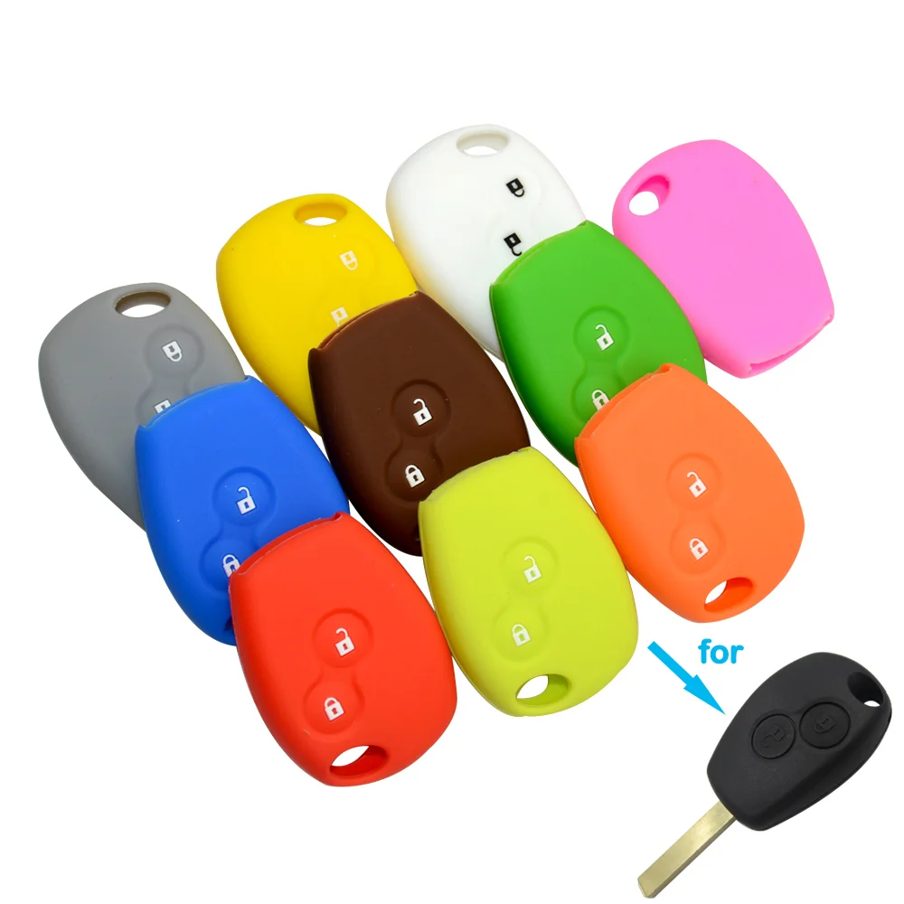 Silicone Car Key Cover Case for Renault 2 Button Clio Scenic Megane Duster Sandero Captur Twingo Modus Car Remote Key Case Shell (2)