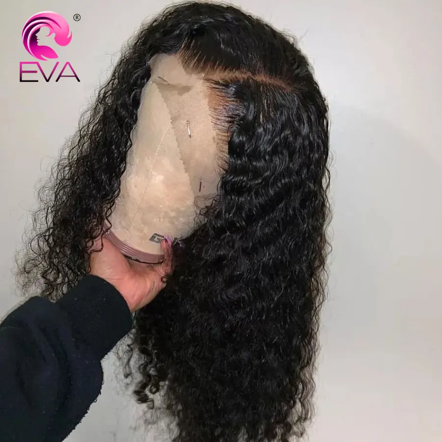 Eva Hair 180% Density 360 Lace Frontal Wig Pre Plucked With Baby Hair Brazilian Remy Human Hair Curly Lace Wigs For Black Women