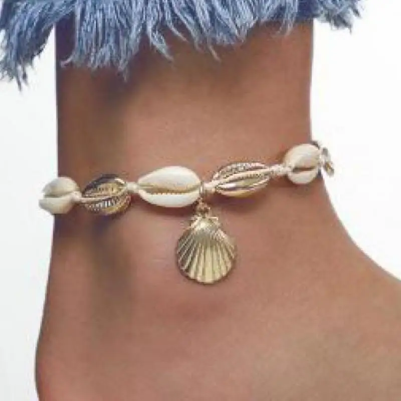 

Korean Version Of The New Personality Temperament Geometry Conch Shell Gold Wire Rope Ladies Anklet Manufacturers Wholesale