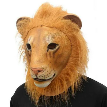 

Creepy Lion Rubber Animal Mask Tiger Latex Face Mask Halloween Party Masquerade Mask Cosplay Costume Funny Props