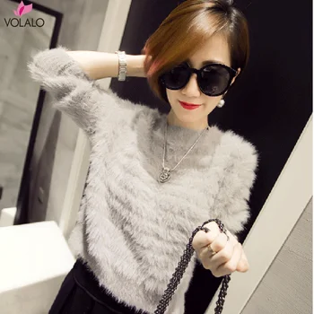 

2019 Winter Sweater Female Warm Soft Sweater Women Mink Cashmere Sweaters O-neck Slim Bottoming Shirt Thick Sweater Pullover