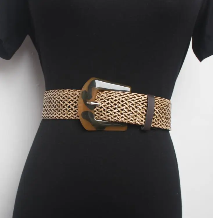 

Women's runway fashion knitted Cummerbunds female Dress Corsets Waistband Belts decoration wide belt R1551