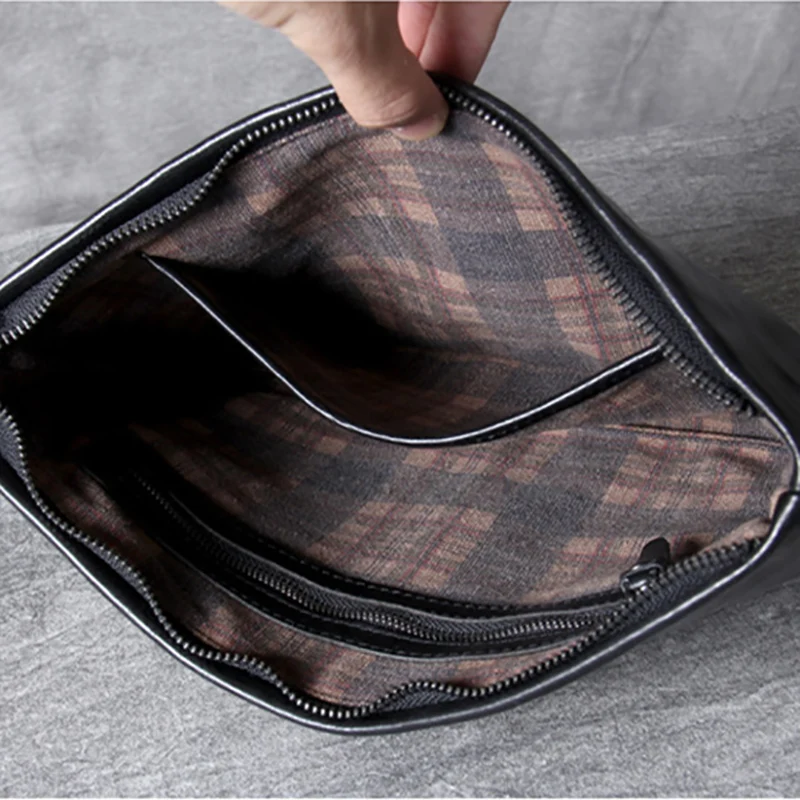 AETOO Simple Retro head cowhide large capacity hand bag leather casual envelope bag