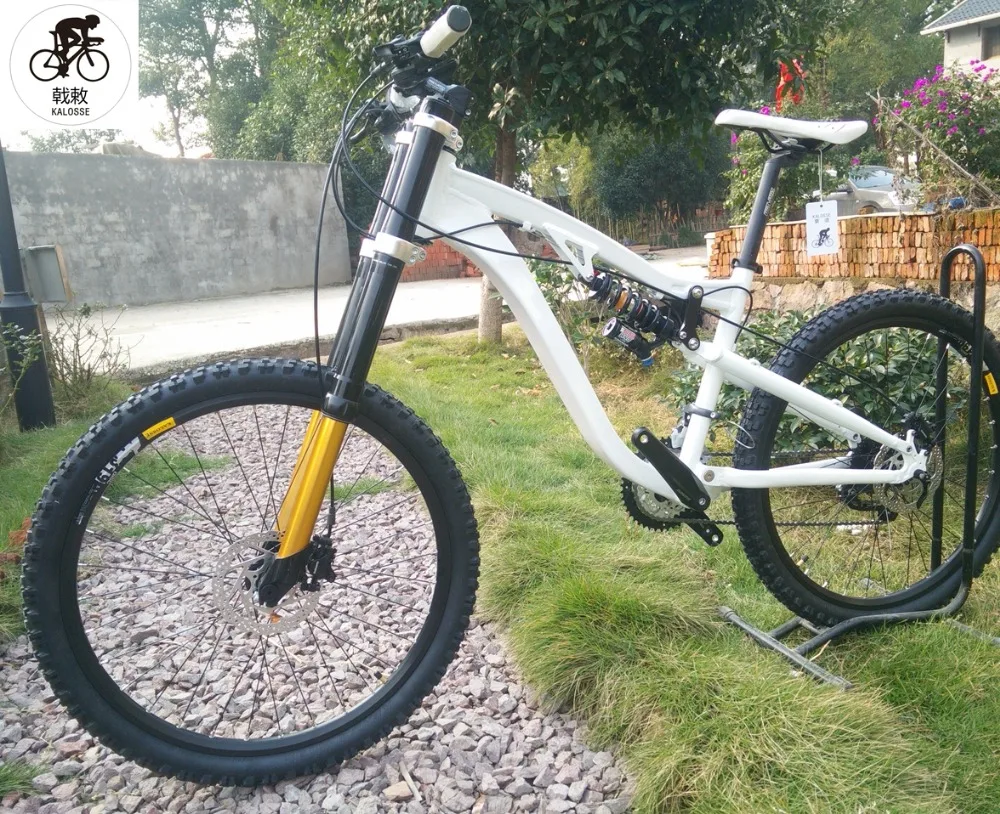 Sale Kalosse M370   20X110mm  Full suspension bike   DH,/AM/FR  alloy  190mm travel ,26*2.35inch   27 speed 8