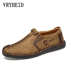 VRYHEID verano Zapatos casuales de cuero hombres hechos a mano Vintage zapatos planos con cordones gran oferta mocasines Chaussure Homme tamaño grande 38-48