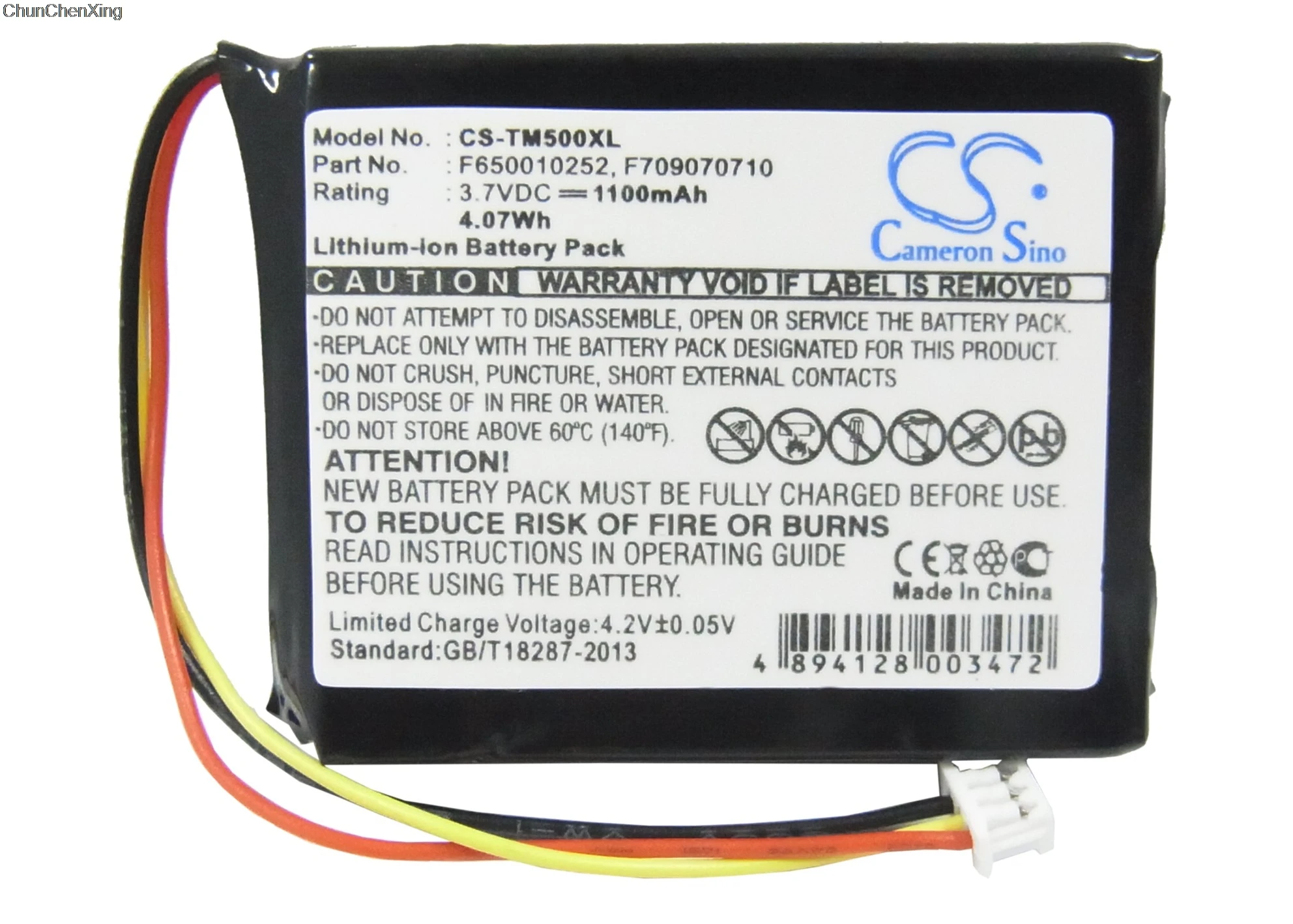 Аккумулятор Cameron Sino F650010252 на 1100 мА · ч для TomTom NVT2B225 One National S4L V2 V3 V5 XL Dach TML Europe