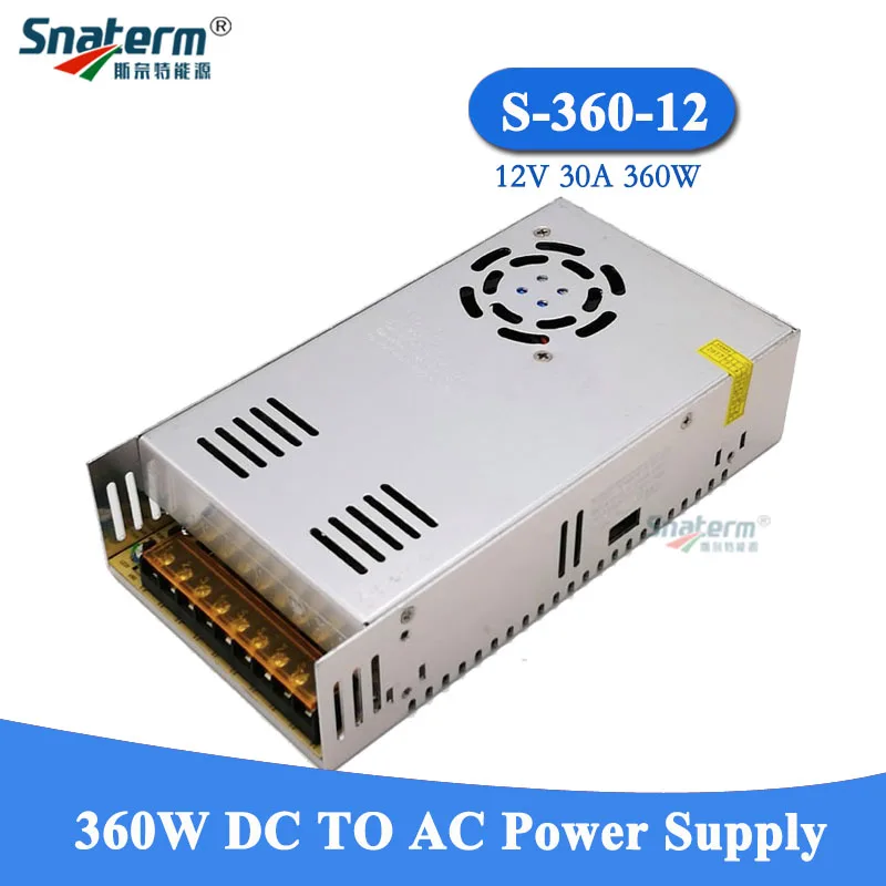 

12V 30A 360W Switching Power Supply Driver Switching for Led Strip light display AC100-240V input Voltage Transformer to DC 12V