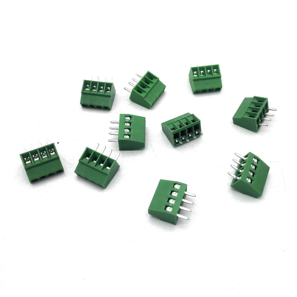 10pcs 4 Poles/4 Pin 2.54mm/0.1" PCB Universal Screw Terminal Block