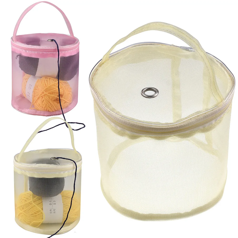 

HSU New Mesh Bag Lightweight Portable Yarn Crochet Thread Storage Organizer Tote storage bag luggage organizer 2019 Hot Sale