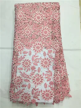 

African cord lace fabric with stones latest french laces 2019 high quality guipure lace nigerian lace fabrics for dress