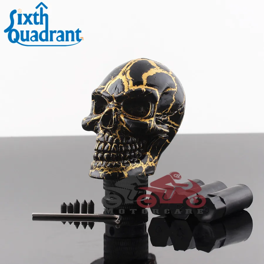 

Crack Carved Skull Universal Manual Car Gear Stick Shifter Knob Shift Lever Kit for Car Personalized Custom