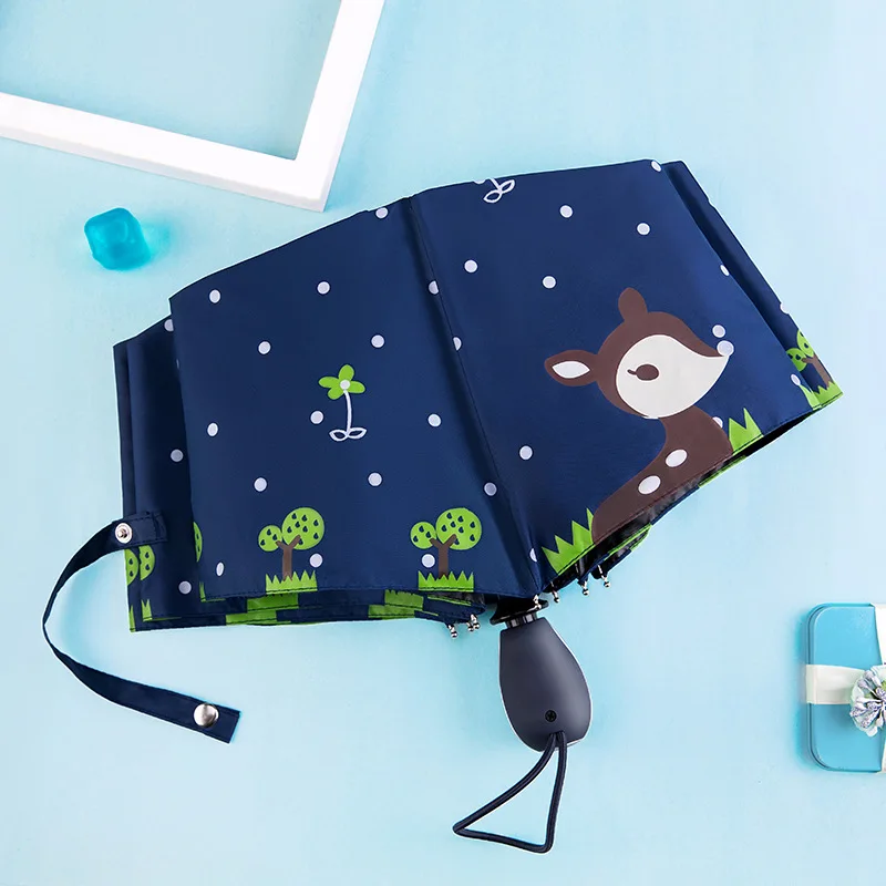 YADA Design Cartoon duck Umbrella Folding Rainy Automatic Umbrella Anti-UV Girls Boys Gift Lovely Animal Elk Umbrella YD200050