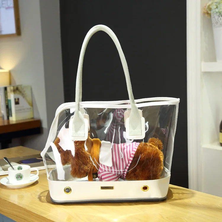 

New Transparent Small Pet Cat Dog Travel Luxury Carrier Bag Outdoor Portable Carrying Bags Tote Handbag for Yorkshire Chihuahua