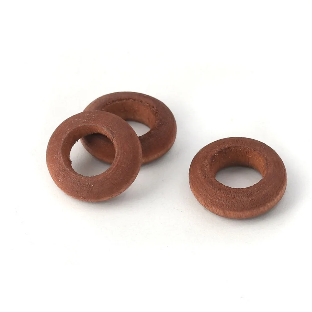 

DoreenBeads Wood Spacer Beads Circle Ring Coffee Brown Red Jewelry DIY Charms About 10-12mm Dia, Hole: Approx 5.6 6.3mm, 30 PCs
