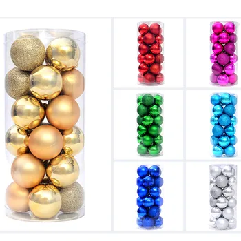 

Large Plastic Christmas balls 24 pcs/lot For Christmas Tree Decoration Ornaments 8 cm 6 cm 4 cm Wholesale styrofoam balls