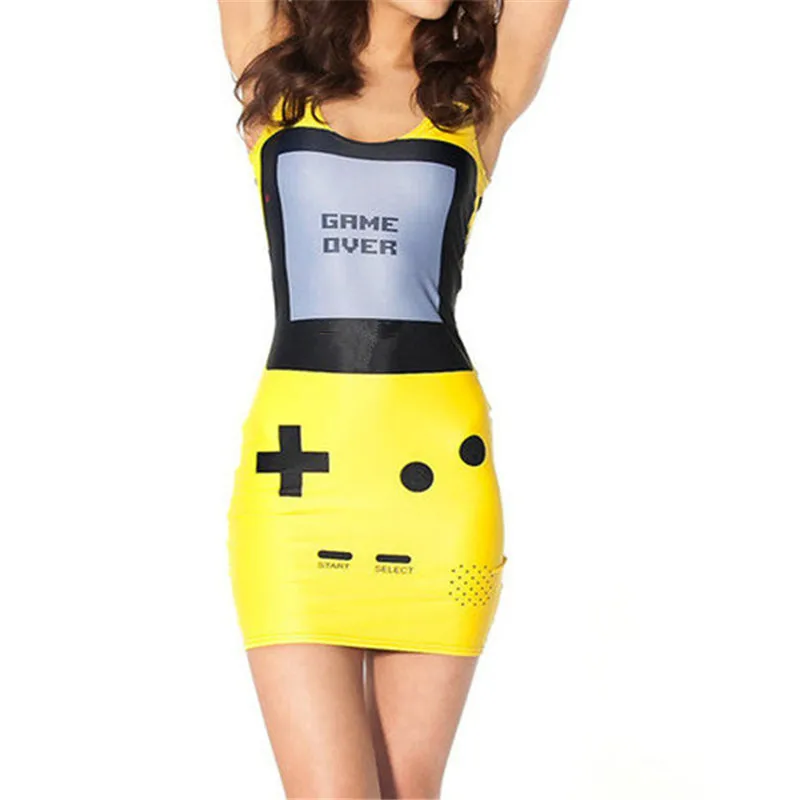 

High quality Hot 2015 Fshion Dressesfor Womens Designer Gamer YELLOW DRESS Women Milk Style Sundress Vest Dresses