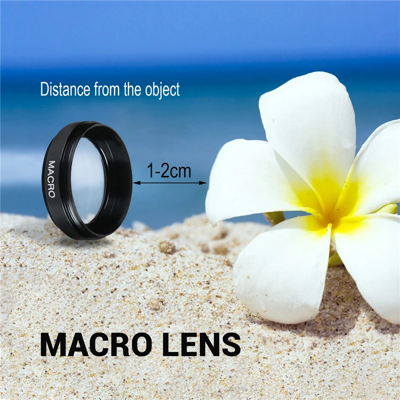 TURATA 0.45X Wide Angle+12.5X Macro Lens Professional HD Phone Camera Lens For iPhone 8 7 6 6S Plus 5 5S SE Xiaomi Samsung LG