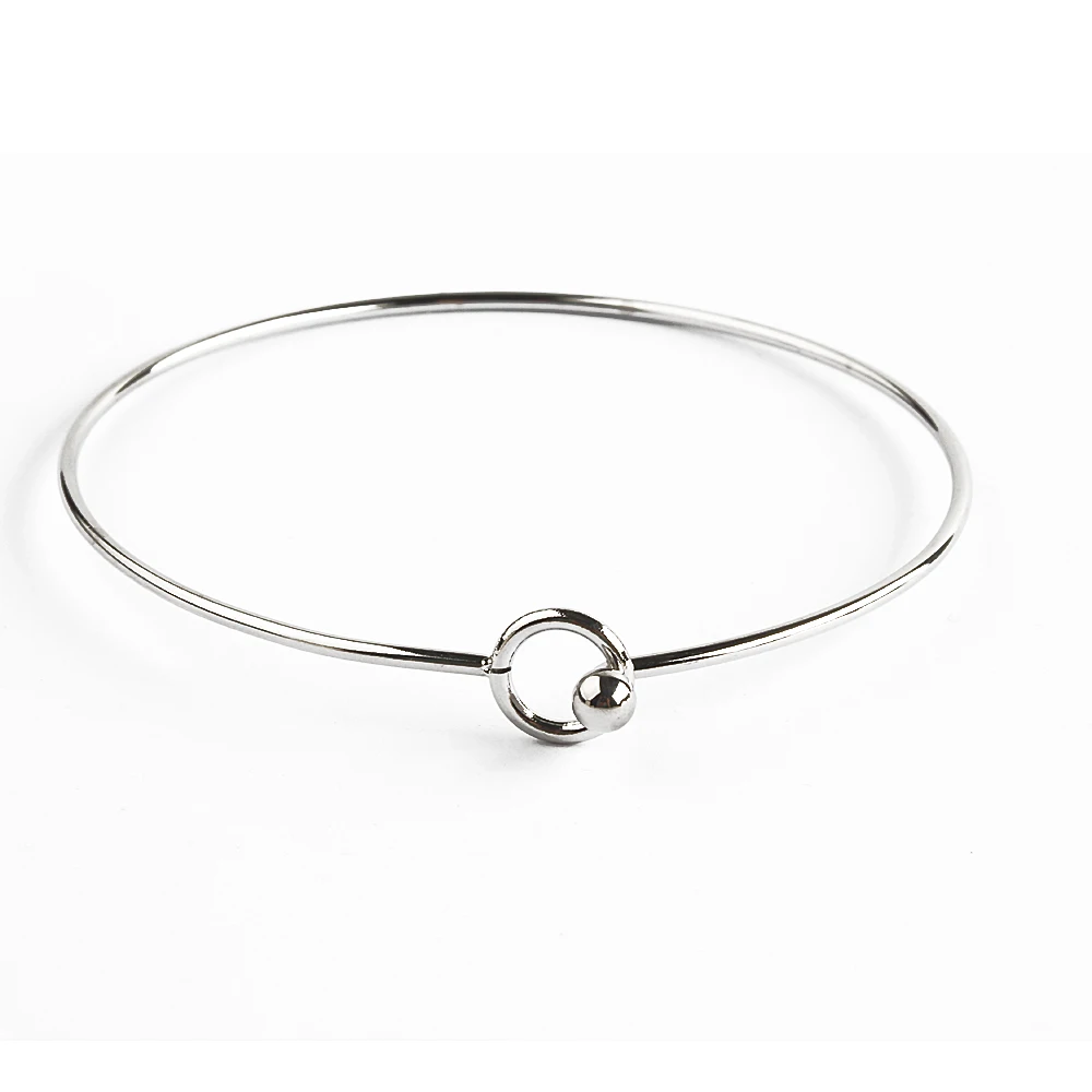 ZMZY Cuff Bangles Stainless Steel Charm Bracelets for Women Silver Color Circle Open Pulsera Jewelry Pulseiras Femininas bracelet jewelry