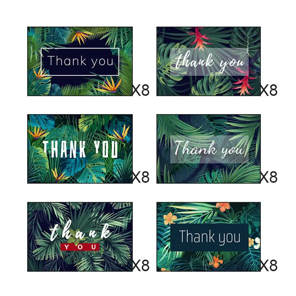  HOT 48PCS Thank You Greeting Card Leaves Thanks Card Thanksgiving Card With Envelopes Wedding Invit - 32909830327