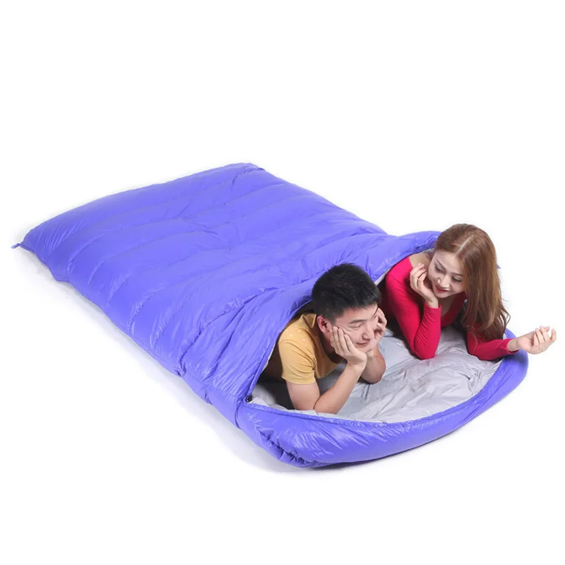 Outdoor Slaapzak Dubbele Camping Adult Ultralight Herfst En Winter Eendendons Paar Camping Indoor Lunchpauze Slaapzak