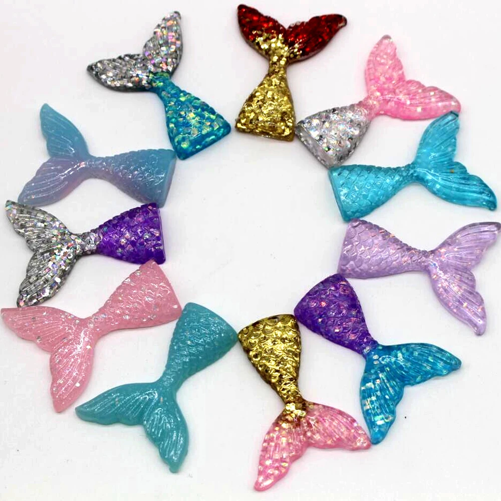

New 32*41mm resin mermaid 10pcs DIY handmade materials home decoration accessories accessories fashion colorful