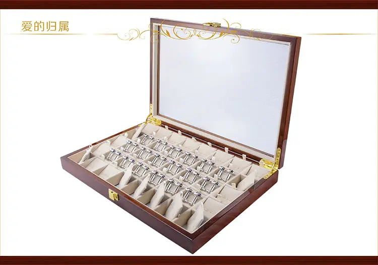 Роскошные запонки, Подарочная коробка, 40 пар, емкость, запонки, коробка, высокое качество, окрашенная деревянная коробка, аутентичная 350*240*50 мм, кольцевая серьга, коробка