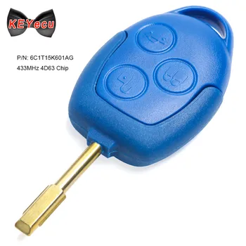 

KEYECU Bule Genuine for Ford Transit WM VM 2006-2014 Remote Control Car Key Fob 434MHz 6C1T15K601AG